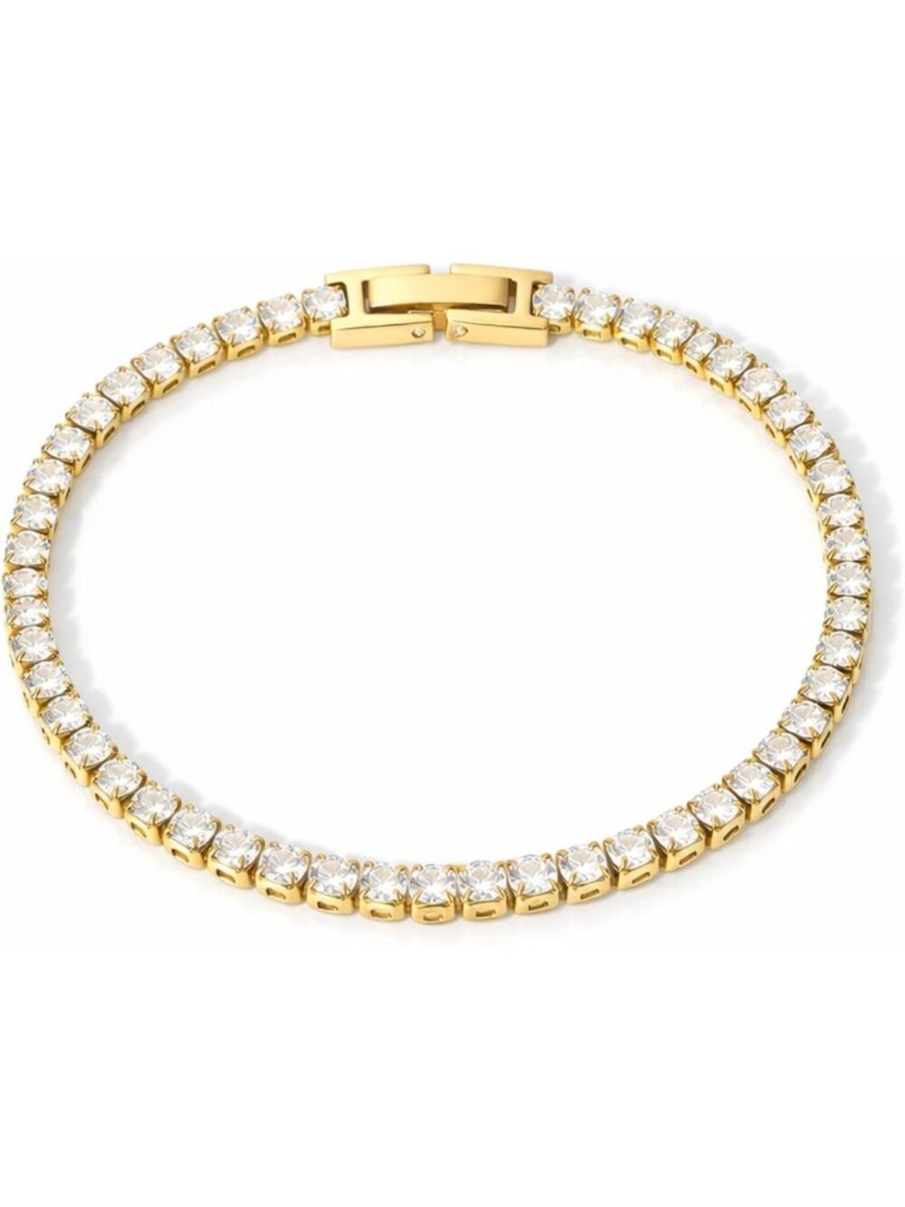 Waterproof Gold Tennis Bracelet for Women | Tarnish-Free 4mm Cubic Zirconia